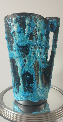 Grand Vase Pichet Émaux des Glaciers Cyclope Charles Cart. 