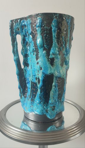 Grand Vase Pichet Émaux des Glaciers Cyclope Charles Cart. 