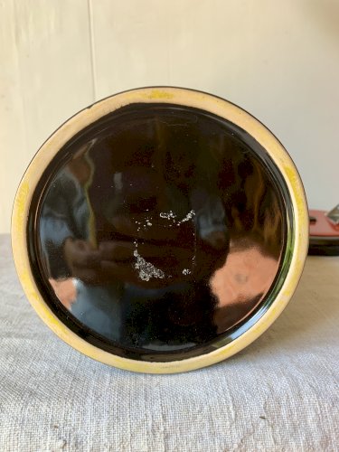 Grand vase rouleau noir design 1980