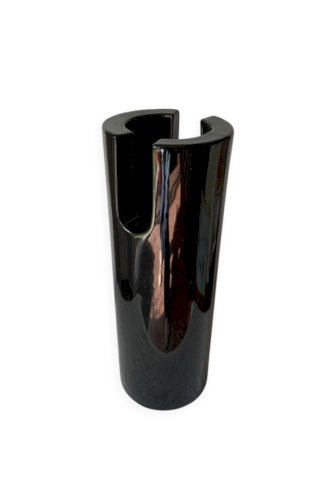 Grand vase rouleau noir design 1980