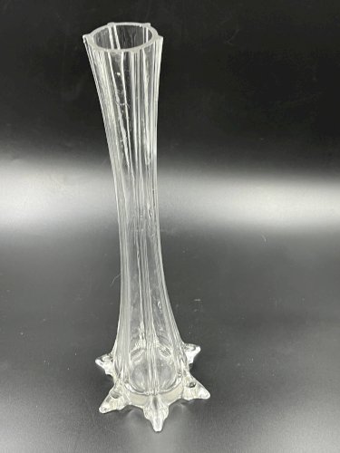Grand vase soliflore modèle Tour Eiffel vintage