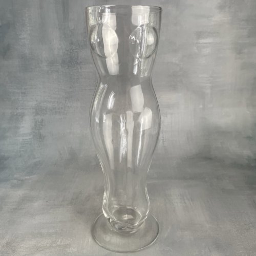 Grand verre à bière corps de femme 500ml ou vase  Haut. ~25.5cm