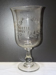 LARGE STEMMED GLASS IN FINE CRYSTAL FROM THE LATE 19TH TO EARLY 20TH CENTURY, GRAPE RINSER? D