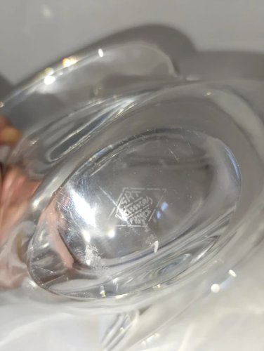 grand vide poche en cristal de vannes à decor de cygne en bon etat