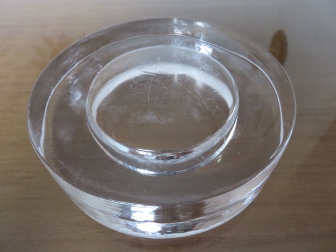 GRAND VIDE POCHE EN VERRE ROND ANNEES 70