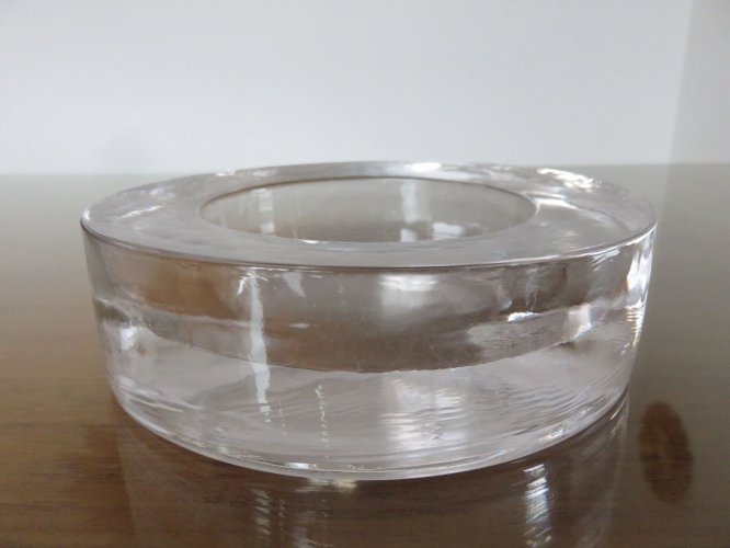 GRAND VIDE POCHE EN VERRE ROND ANNEES 70