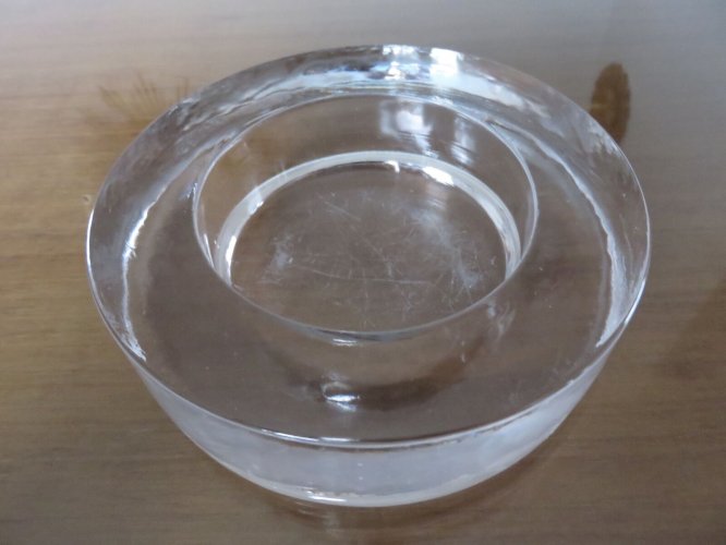 GRAND VIDE POCHE EN VERRE ROND ANNEES 70