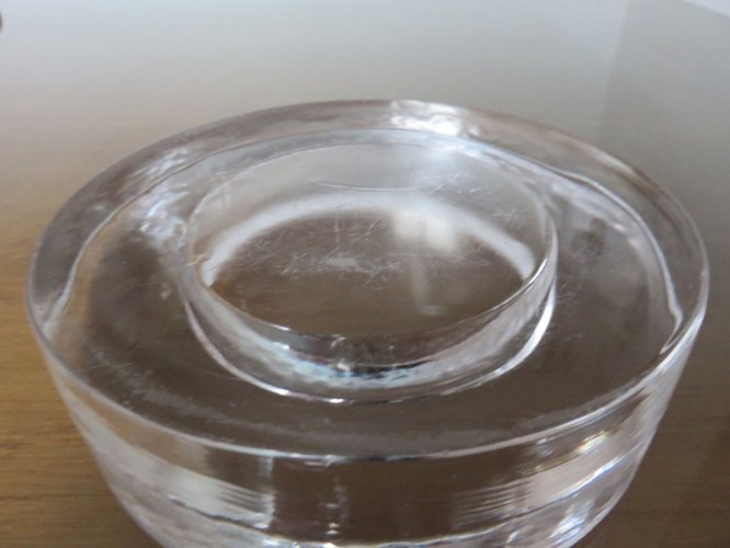 GRAND VIDE POCHE EN VERRE ROND ANNEES 70