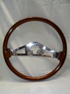 -GRAND VOLANT BOIS COULEUR ACAJOU A ADAPTER de BATEAU CAMION AUTO COLLECTION  D