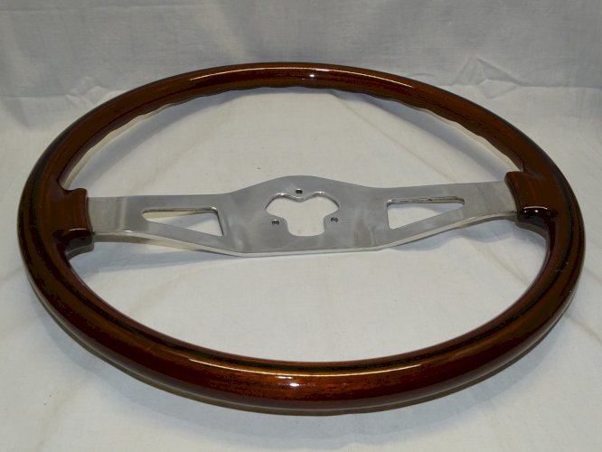 -GRAND VOLANT BOIS COULEUR ACAJOU A ADAPTER de BATEAU CAMION AUTO COLLECTION  D