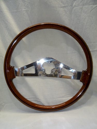 -GRAND VOLANT BOIS COULEUR ACAJOU A ADAPTER de BATEAU CAMION AUTO COLLECTION  D