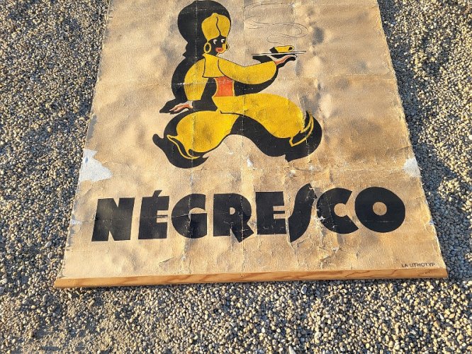 GRANDE AFFICHE VOTRE CAFE NEGRESCO SUR TOILE