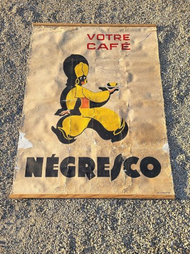 GRANDE AFFICHE VOTRE CAFE NEGRESCO SUR TOILE