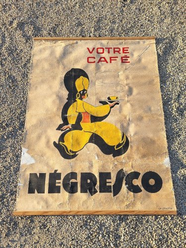 GRANDE AFFICHE VOTRE CAFE NEGRESCO SUR TOILE