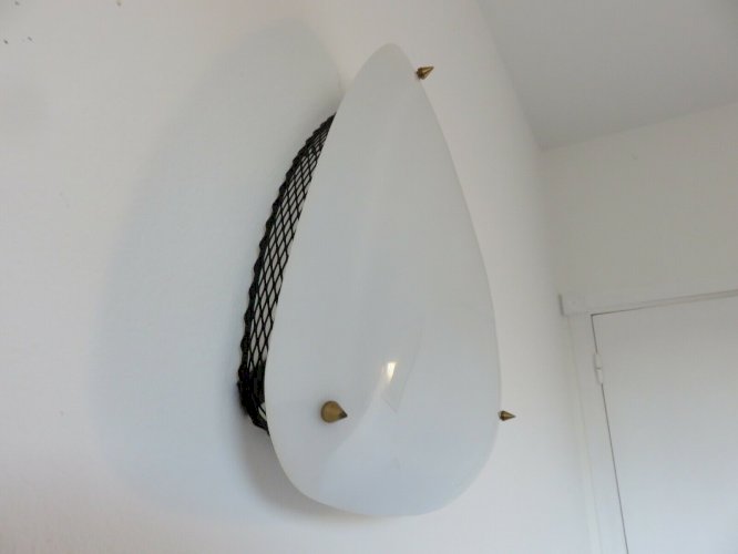 GRANDE APPLIQUE PERSPEX ET METAL DEPLOYE ANNEES 50 60 