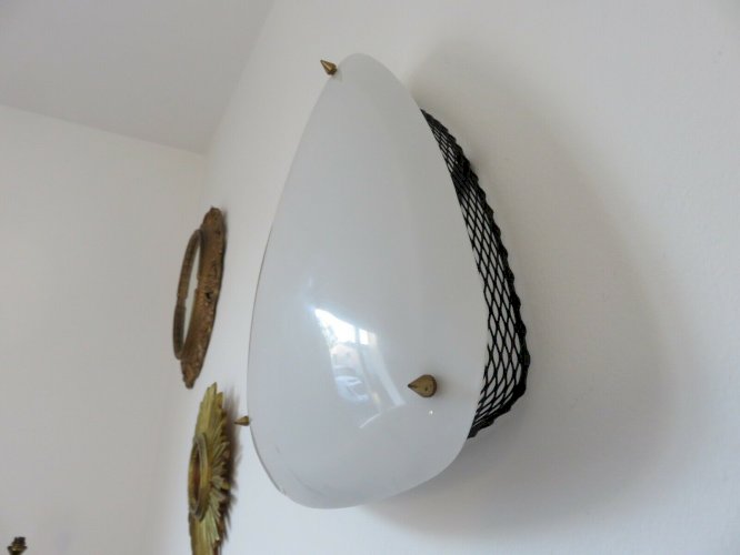 GRANDE APPLIQUE PERSPEX ET METAL DEPLOYE ANNEES 50 60 
