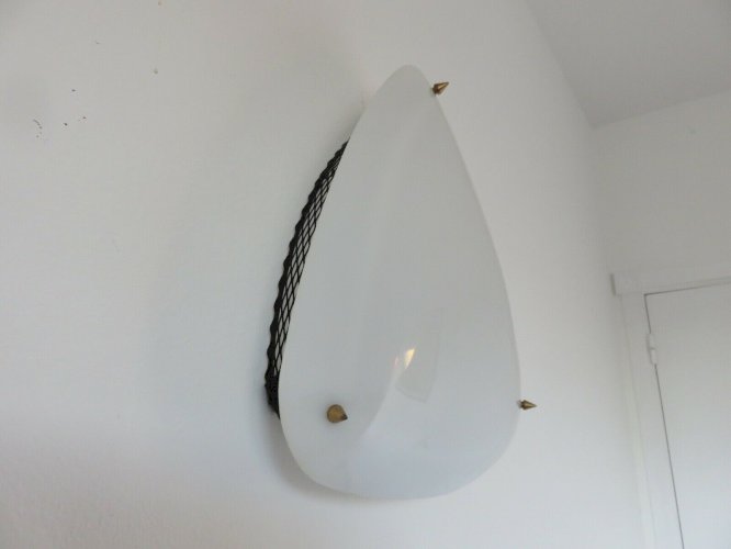 GRANDE APPLIQUE PERSPEX ET METAL DEPLOYE ANNEES 50 60 