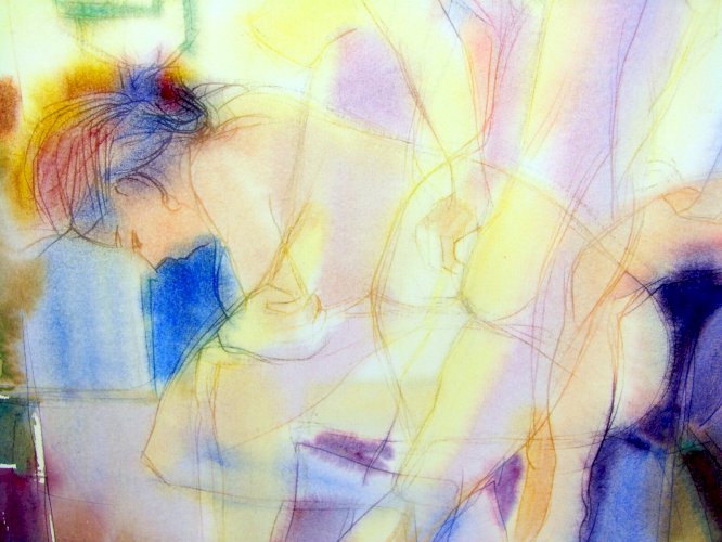 Grande Aquarelle XX° TRANSPARENCE par Valadié Jean Baptiste pas de Signature
