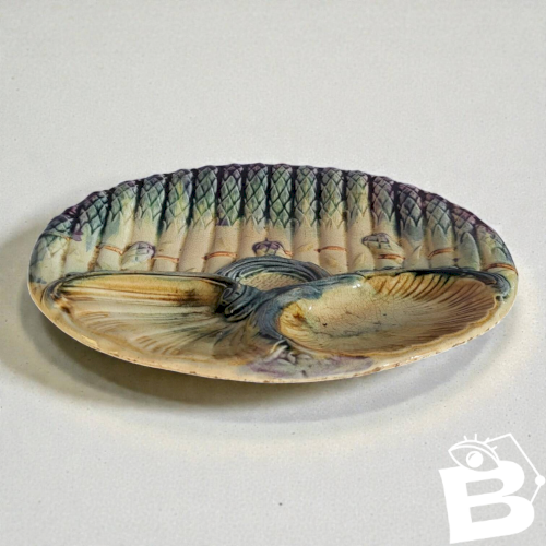 Grande Assiette à asperges barbotine Onnaing / Wasmuel