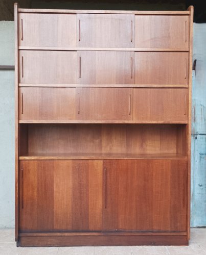 Grande bibliothèque buffet en teck 1950