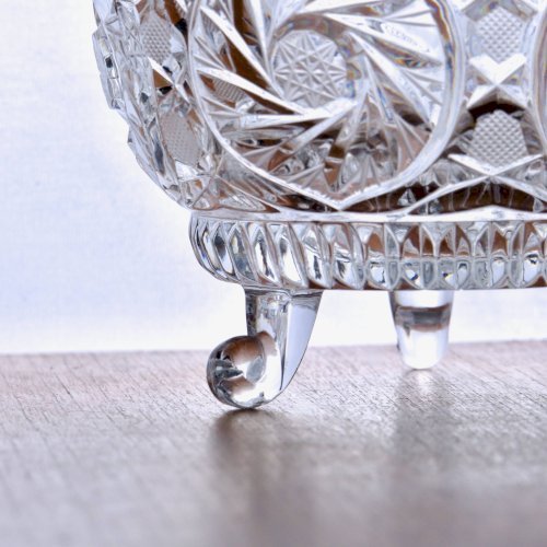 Grande bonbonnière ancienne en cristal Belle Époque