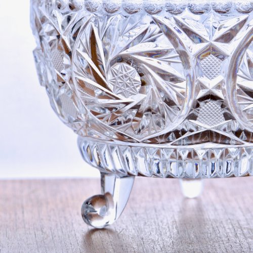 Grande bonbonnière ancienne en cristal Belle Époque