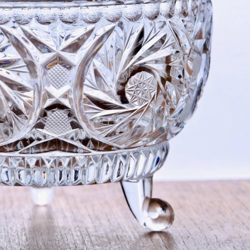 Grande bonbonnière ancienne en cristal Belle Époque