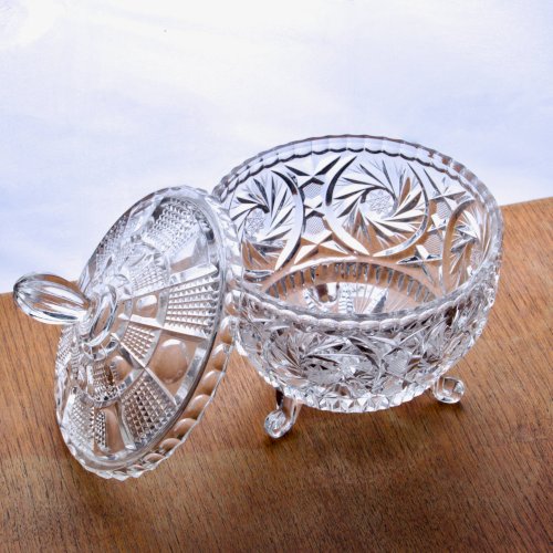 Grande bonbonnière ancienne en cristal Belle Époque