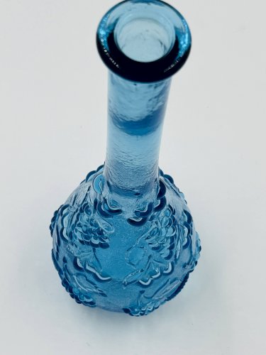 Grande bouteille vintage en verre bleu dEmpoli
