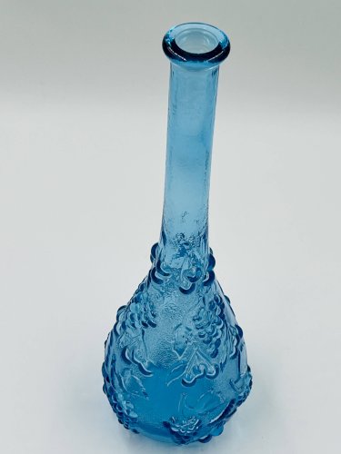 Grande bouteille vintage en verre bleu dEmpoli