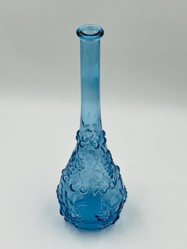 Grande bouteille vintage en verre bleu dEmpoli