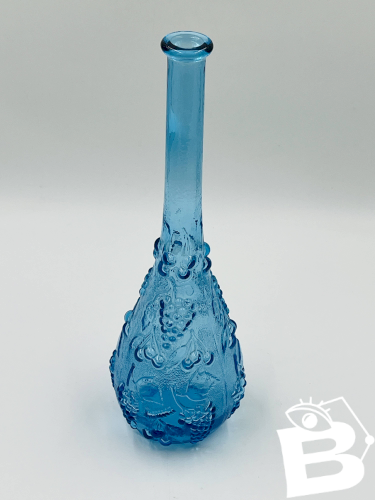 Grande bouteille vintage en verre bleu dEmpoli