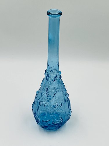 Grande bouteille vintage en verre bleu dEmpoli