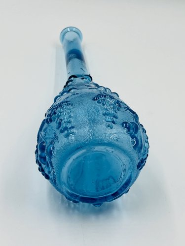 Grande bouteille vintage en verre bleu dEmpoli
