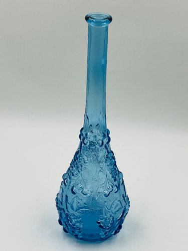 Grande bouteille vintage en verre bleu dEmpoli
