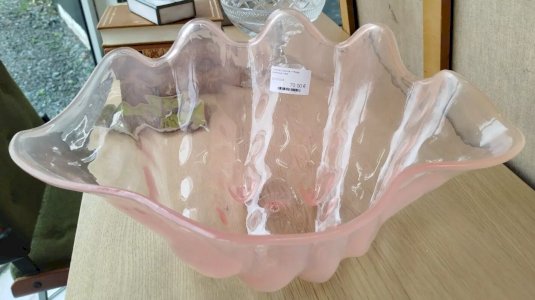 Grande COQUILLE PLASTIQUE Rose Vintage Decoration Vide Poche Coupelle 7MAG 20/02