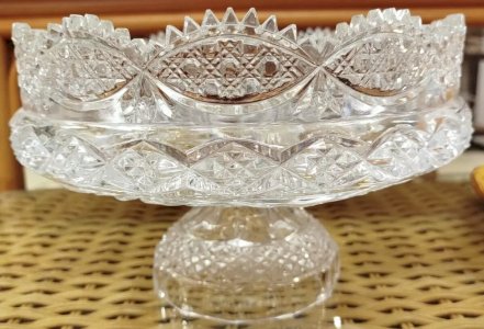 Grande COUPE Centre de Table CRISTAL de Boheme CRISTALLERIE Art 7MAG 22/02