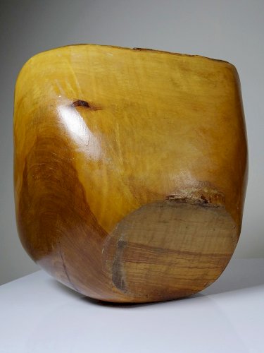 Grande coupe en bois d'olivier Riviera brutaliste artisanat circa 1950