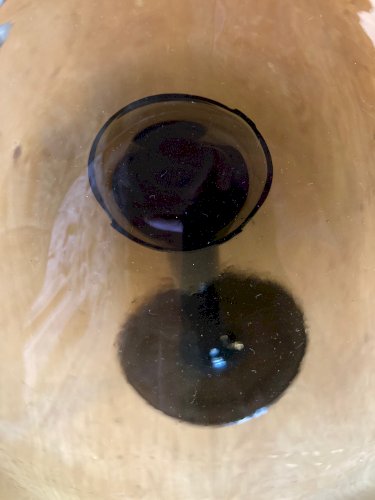 Grande coupe en verre soufflé teinté vert mousse