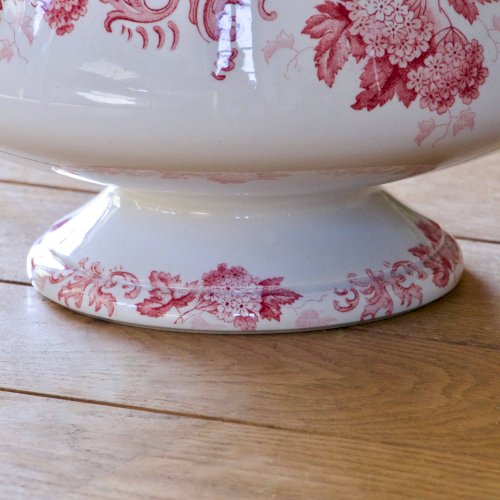 Grande coupe / saladier ancien terre de fer signé St Amand Boule de neige