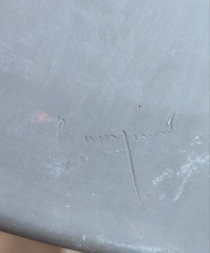 Grande coupe (signée) en grès d'atelier français années 60-70.