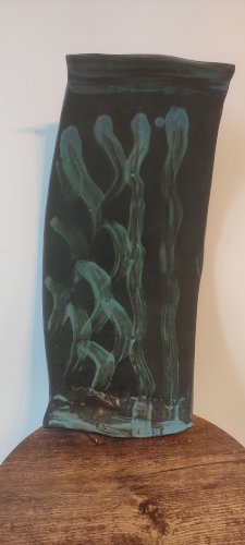 Grande coupe (signée) en grès d'atelier français années 60-70.