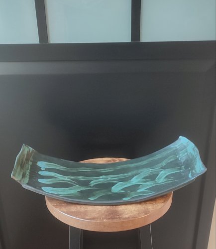 Grande coupe (signée) en grès d'atelier français années 60-70.