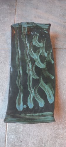 Grande coupe (signée) en grès d'atelier français années 60-70.