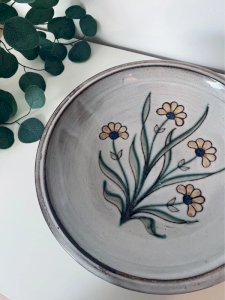 Large cup on pedestal in handmade ceramic Vintage