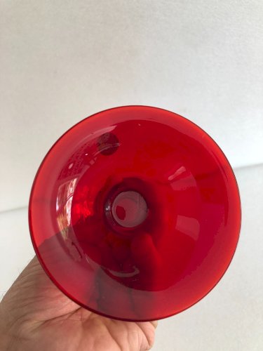 grande coupe verre rouge vintage made in italy verrerie italie italia décoration