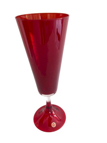 grande coupe verre rouge vintage made in italy verrerie italie italia décoration