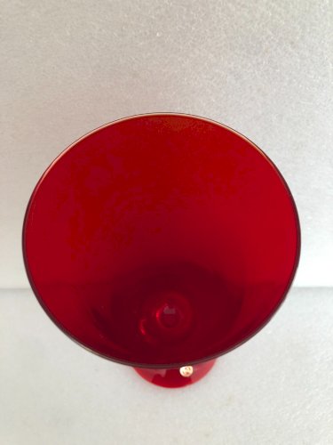 grande coupe verre rouge vintage made in italy verrerie italie italia décoration