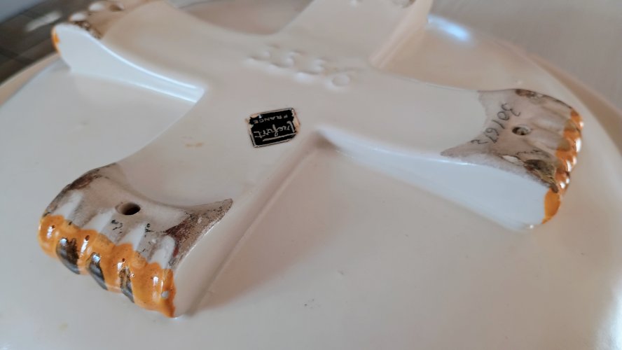 GRANDE COUPELLE COUPE FRUITS ASSIETTE CÉRAMIQUE PEINTE MAIN ANCIENNE