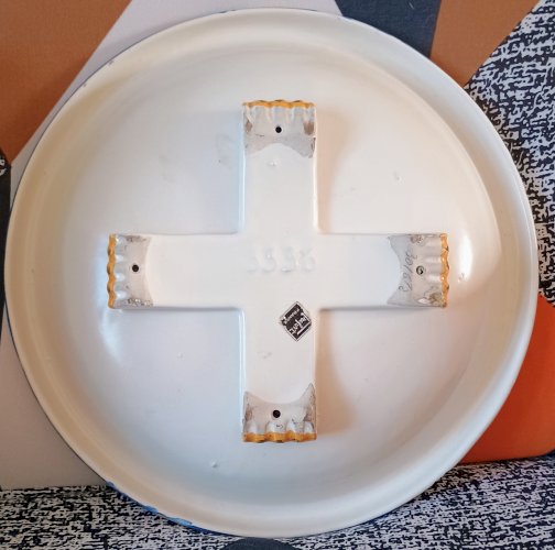 GRANDE COUPELLE COUPE FRUITS ASSIETTE CÉRAMIQUE PEINTE MAIN ANCIENNE